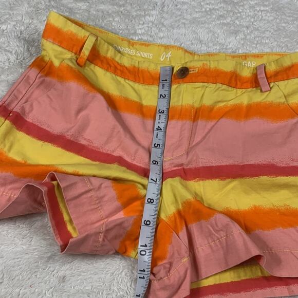 Gap Khakis SunKissed sherbert neon striped shorts, size 4 - Picture 6 of 10